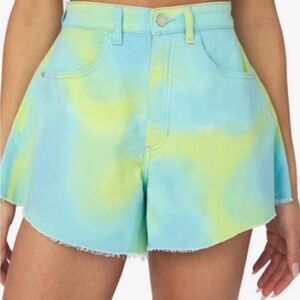 NWT We Wore What Flare Bell Shorts Size 26 Tie Dye